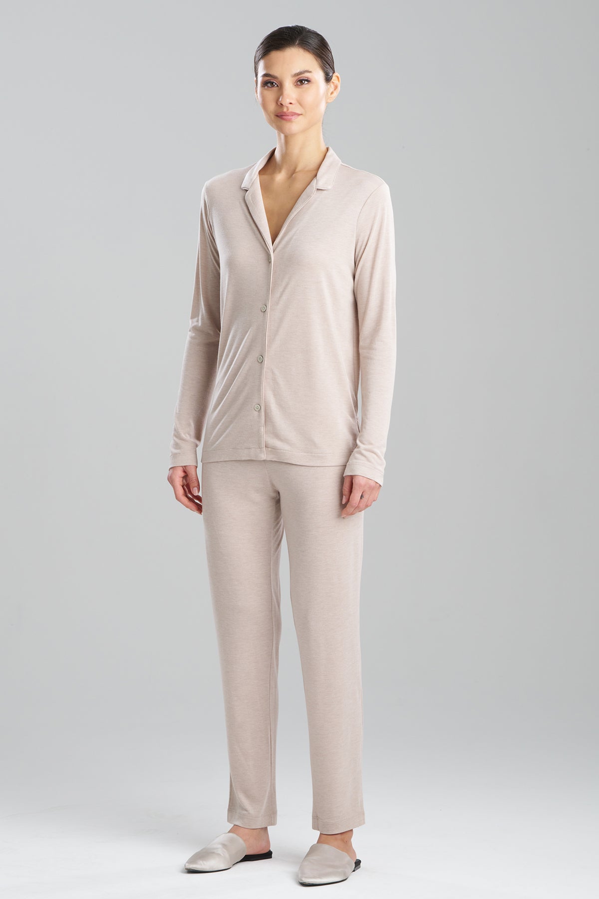 Buy Shangri-La TENCEL™ Long Sleeve Notch PJ in Cashmere Online Cashmere