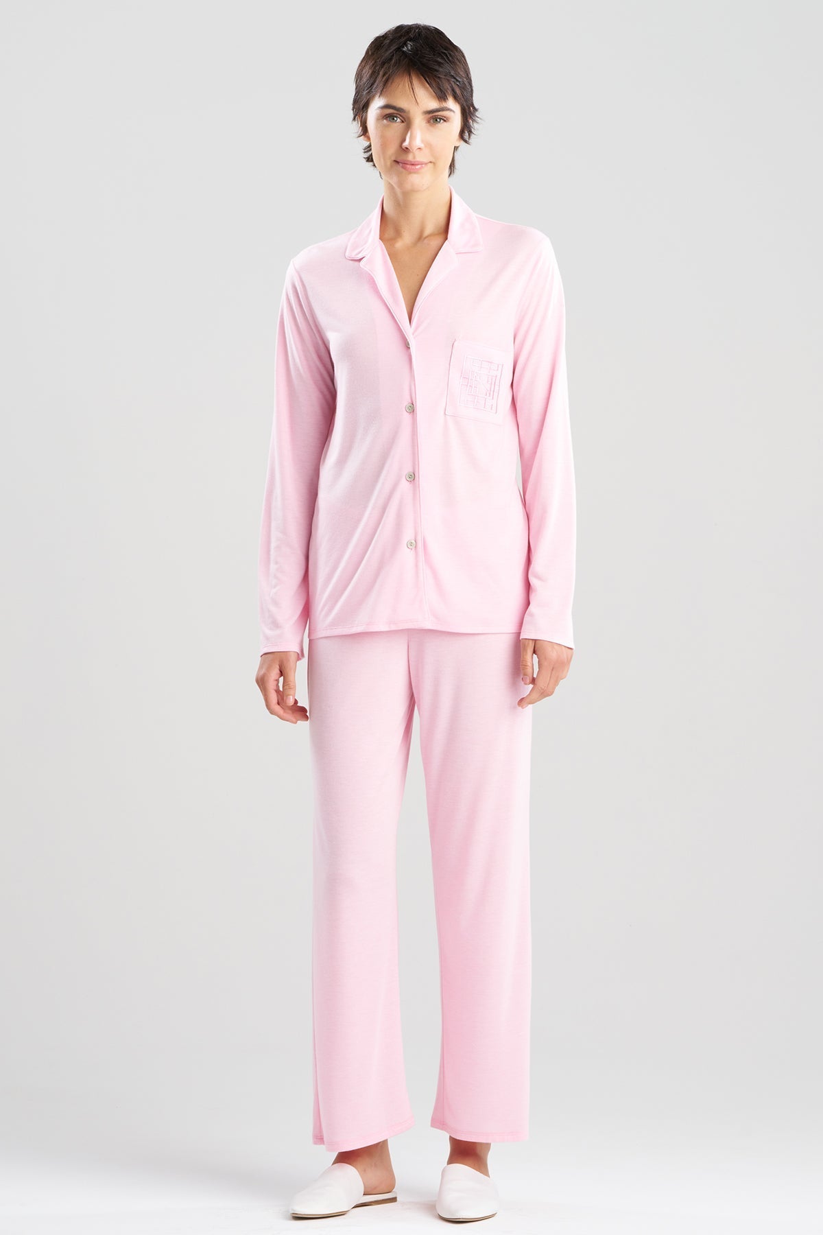 Shangri-La Embroidered TENCEL™ Notch PJ Heather Tulip