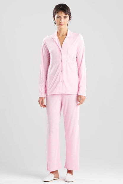 Shangri-La Embroidered TENCEL™ Notch PJ Heather Tulip
