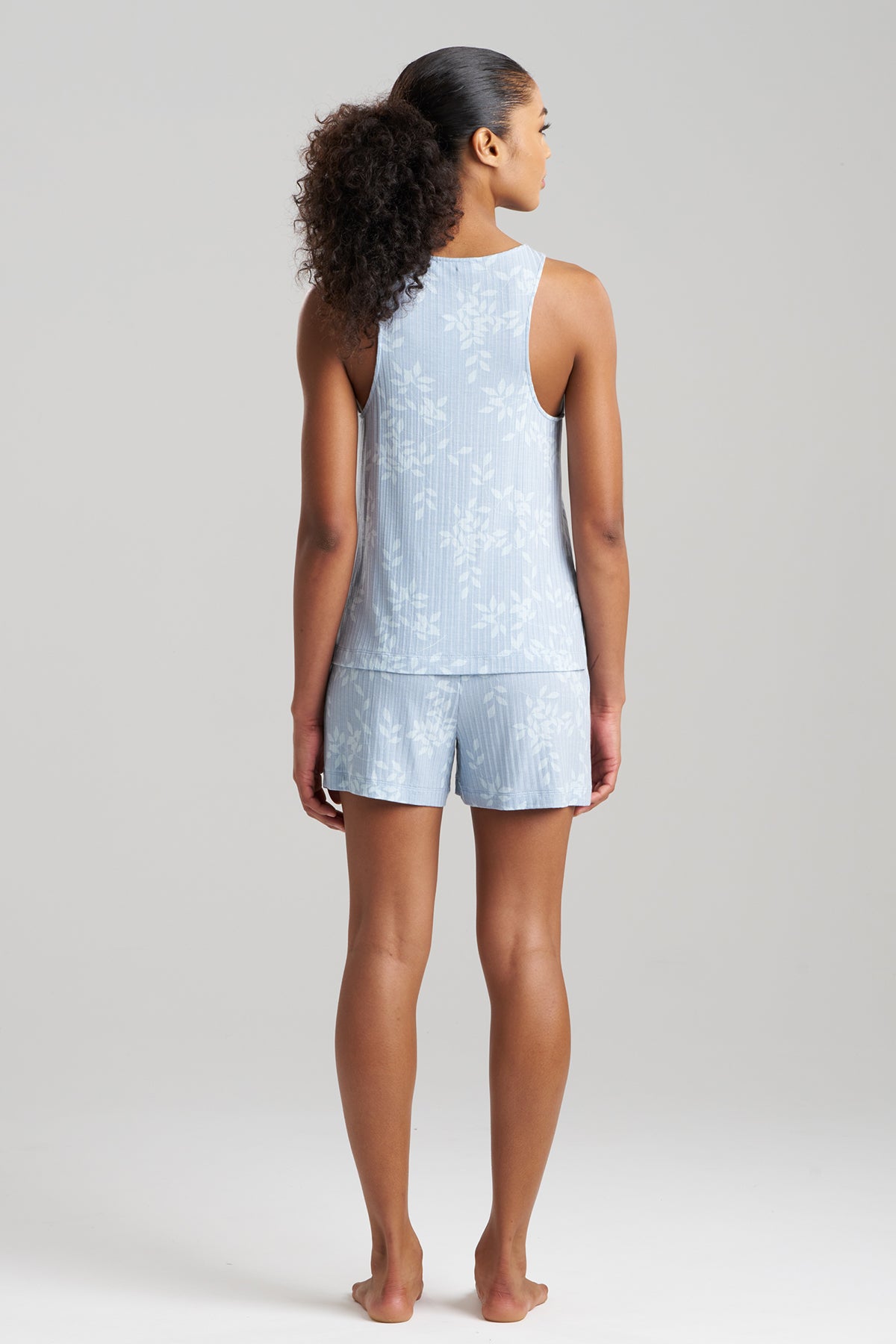 Aria Printed Rib Ease Shorts PJ Blue Sky