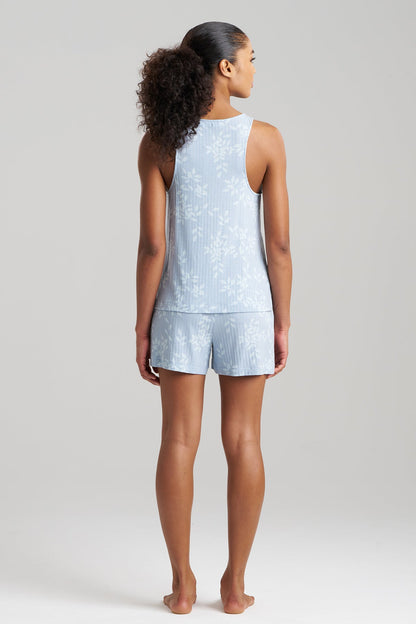 Aria Printed Rib Ease Shorts PJ Blue Sky