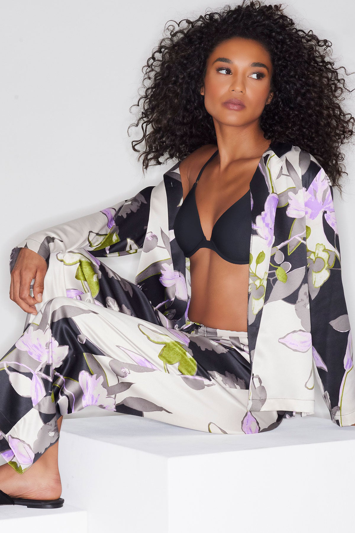 Tsubaki Satin Notch PJ Black Multi