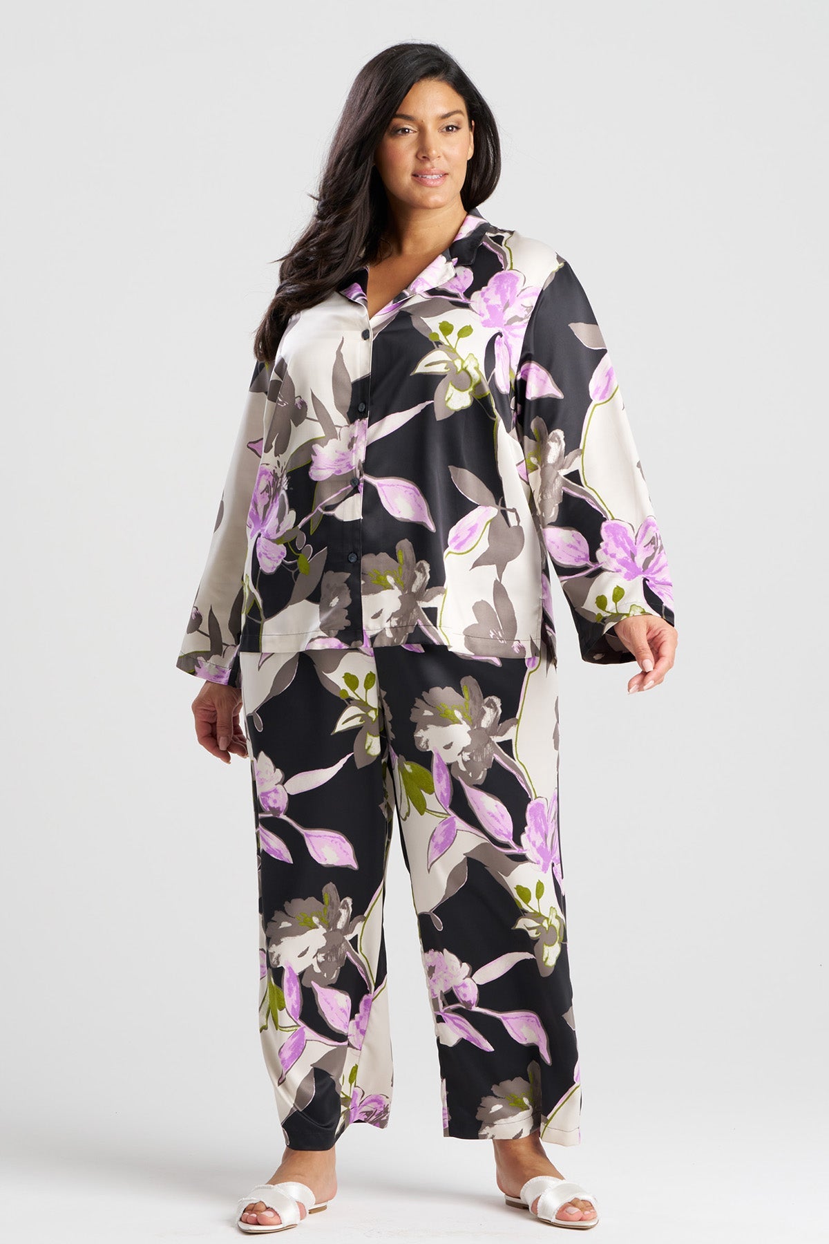 Tsubaki Satin Notch PJ Black Multi