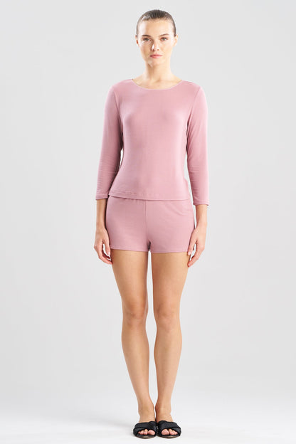 Rib Essentials Long Sleeve Shorts PJ Rose Blush