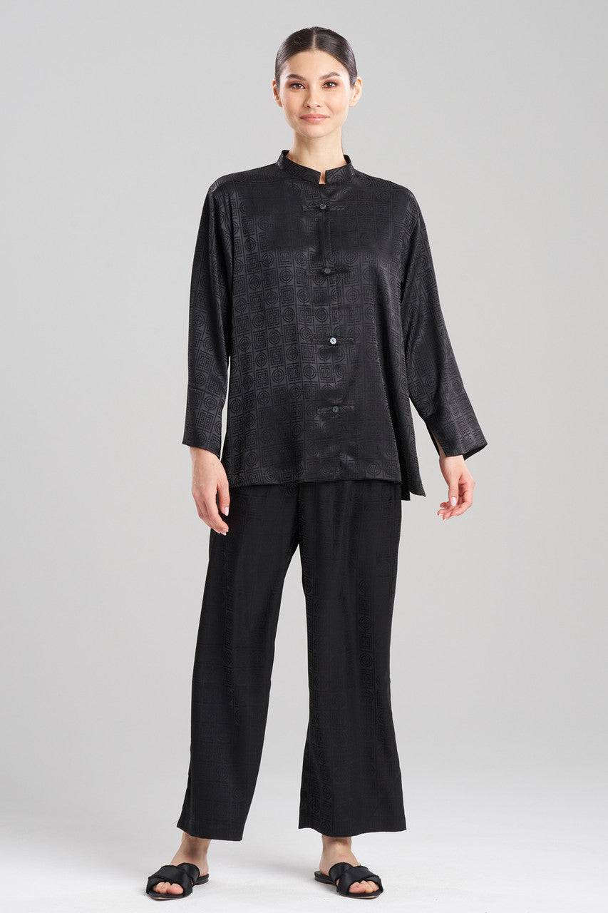 Buy Infinity Jacquard Mandarin PJ in Black Online Black