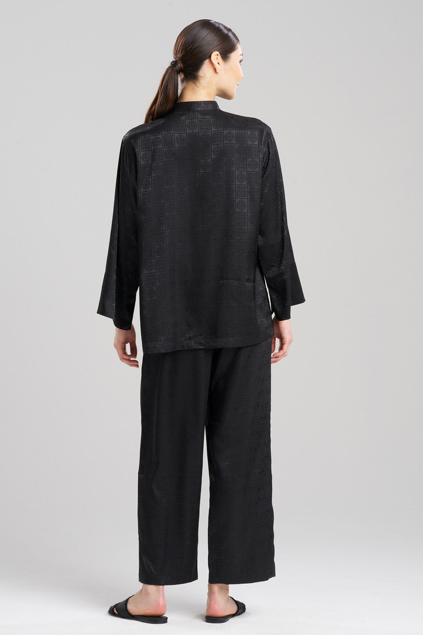 Buy Infinity Jacquard Mandarin PJ in Black Online Black