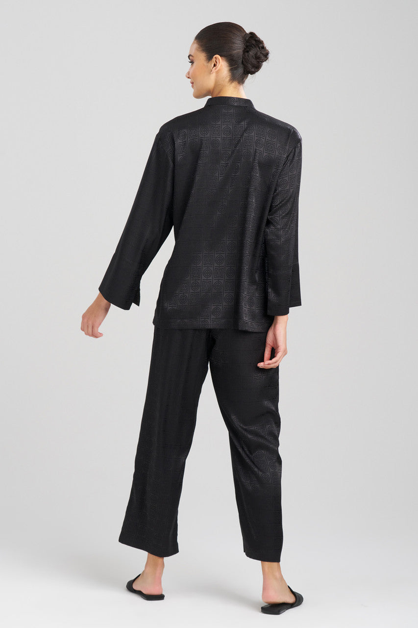 Buy Infinity Jacquard Mandarin PJ in Black Online Black