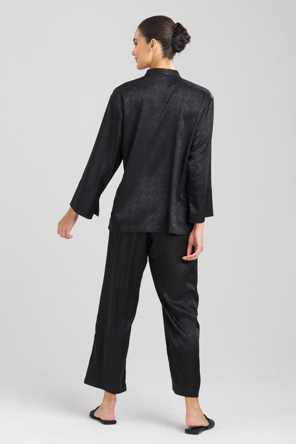 Buy Infinity Jacquard Mandarin PJ in Black Online Black