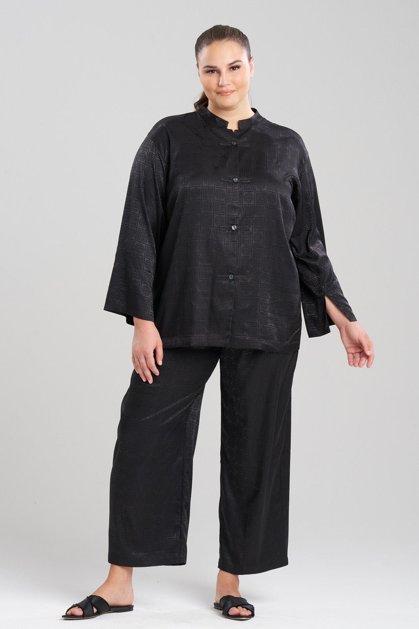 Buy Infinity Jacquard Mandarin PJ in Black Online Black