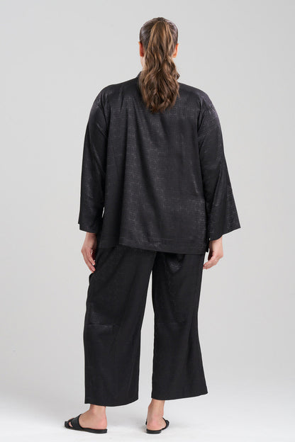 Buy Infinity Jacquard Mandarin PJ in Black Online Black