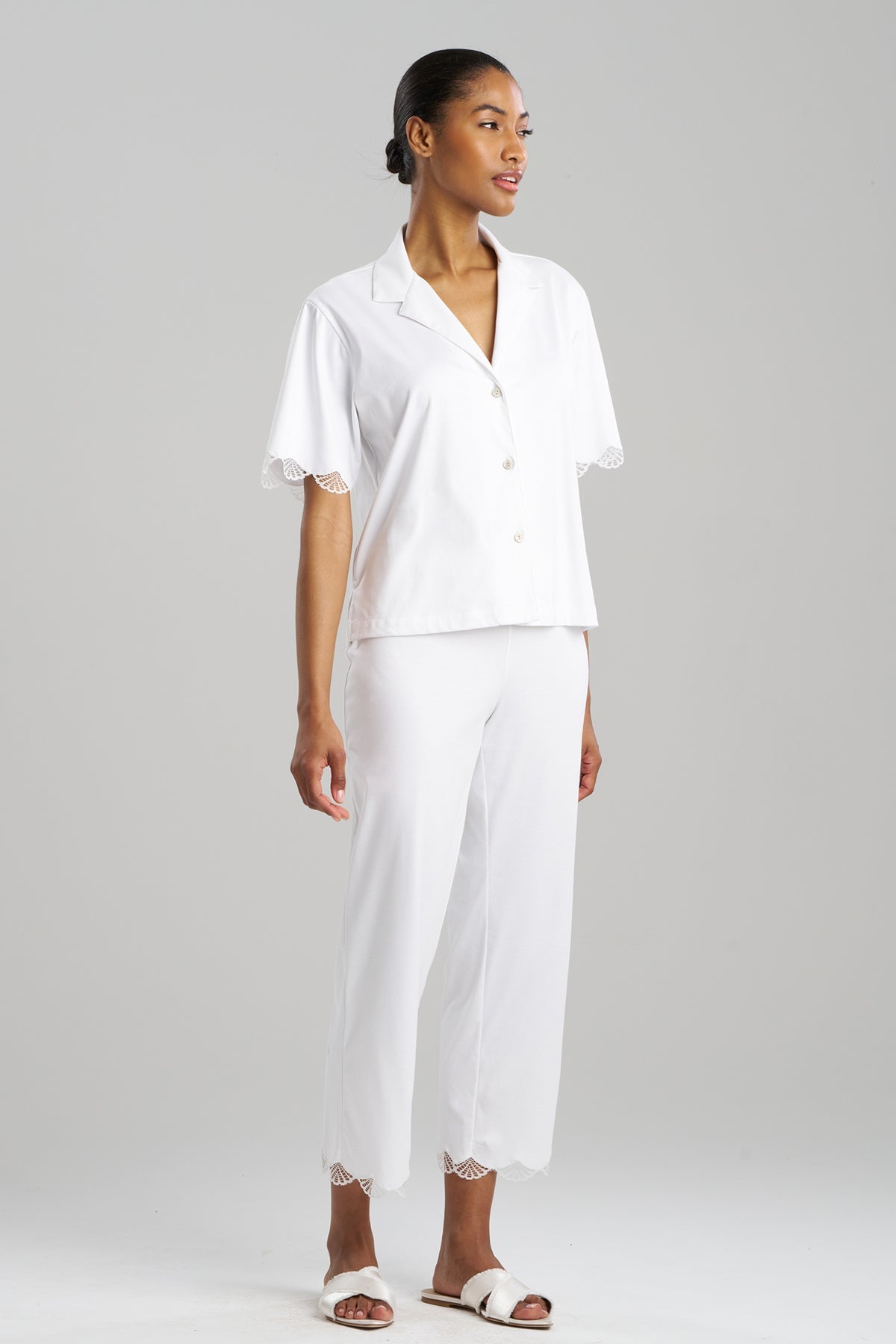 Bliss Serenity Cotton Short Sleeve PJ White