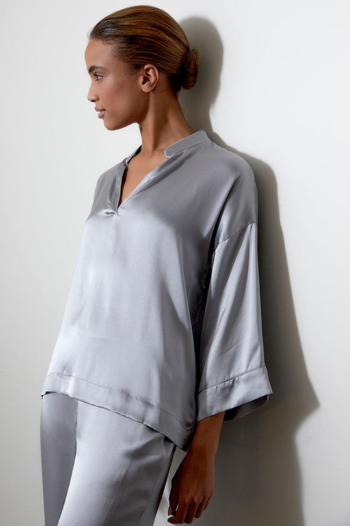 Buy Key Essentials Silk PJ in Silver Online Silver