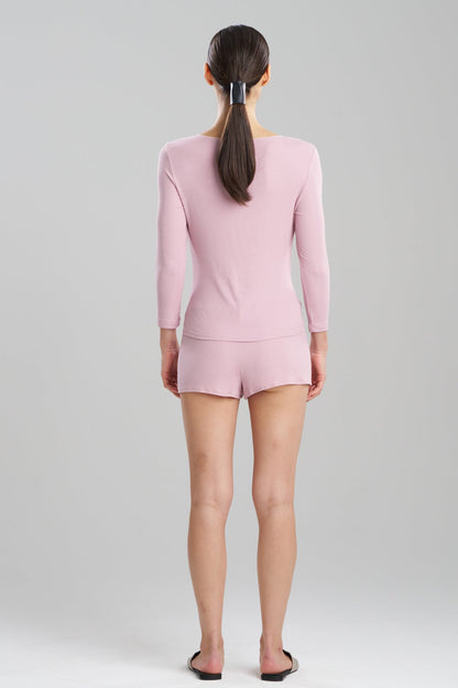 Rib Essentials Long Sleeve Shorts PJ Rosebud