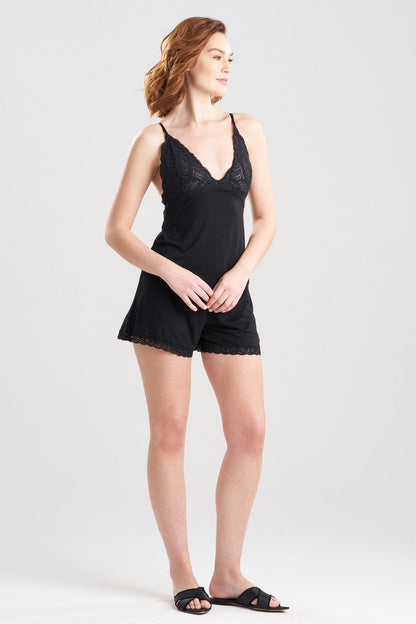 Buy Feathers Essentials Lenzing™ Ecovero™ Viscose Lace Applique Cami PJ in Black Online Black