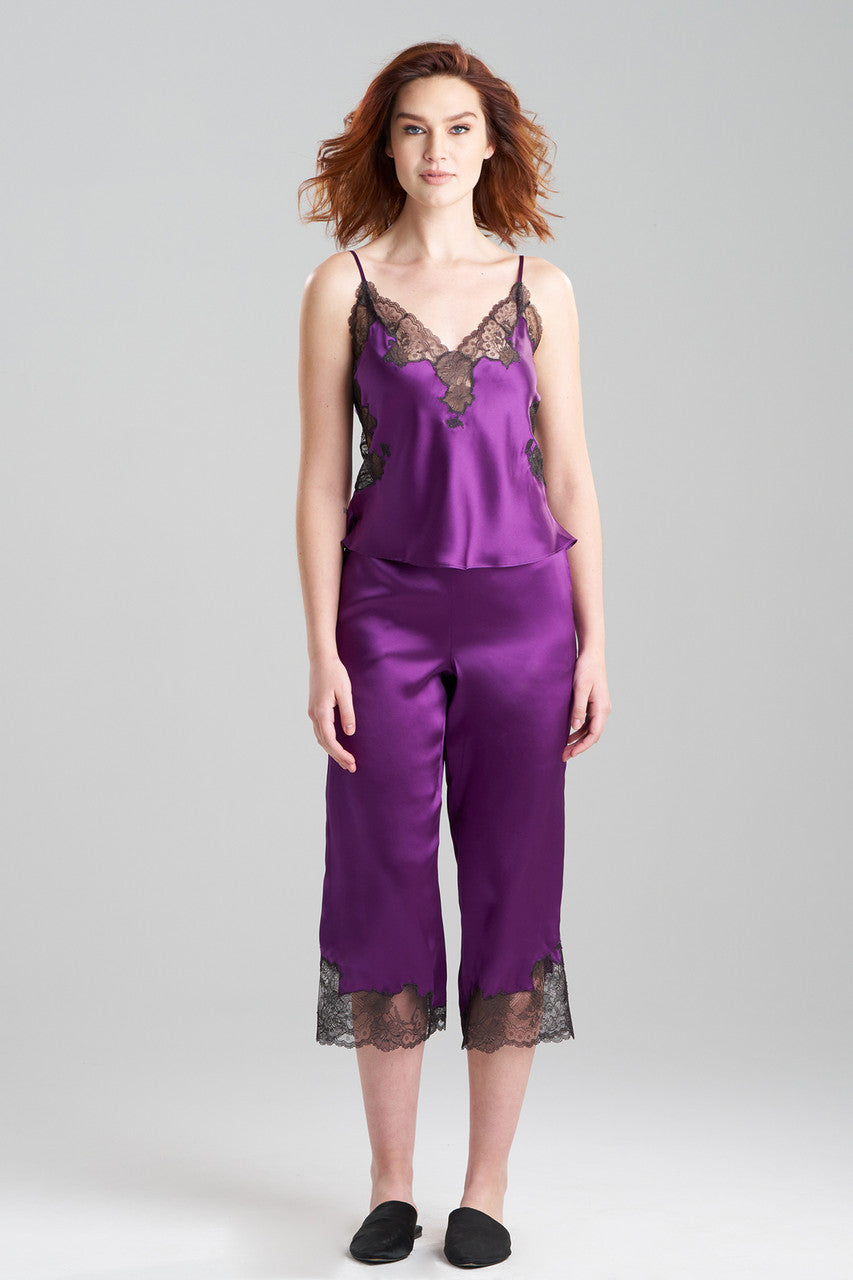 Buy Lolita Lace Trim Silk Cami PJ in Imperial Purple/Ash Black Online Imperial Purple/Ash Black