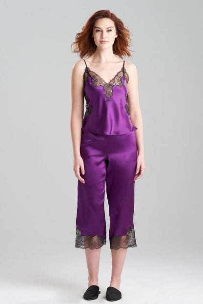 Buy Lolita Lace Trim Silk Cami PJ in Imperial Purple/Ash Black Online Imperial Purple/Ash Black