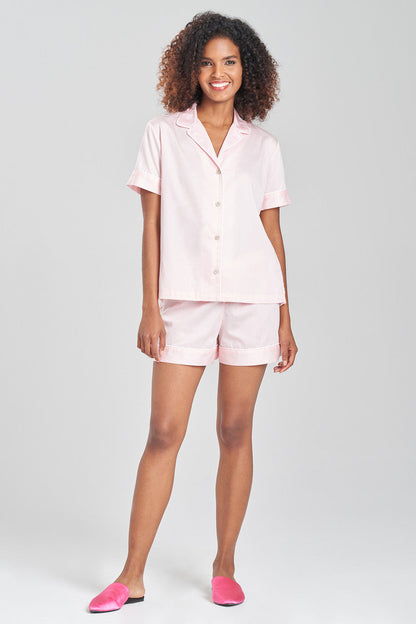 Buy Cotton Sateen Shorts PJ in Blush Online Blush