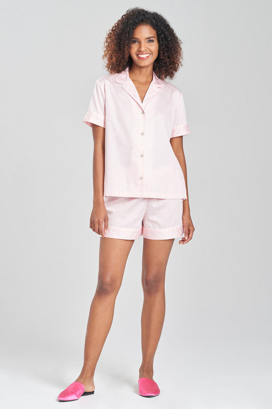 Buy Cotton Sateen Shorts PJ in Blush Online Blush