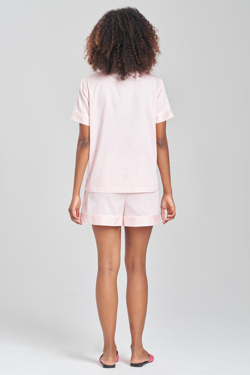 Buy Cotton Sateen Shorts PJ in Blush Online Blush