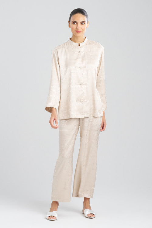 Buy Infinity Jacquard Mandarin PJ in Sand Taupe Online Sand Taupe