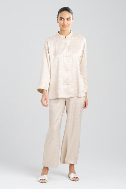 Buy Infinity Jacquard Mandarin PJ in Sand Taupe Online Sand Taupe
