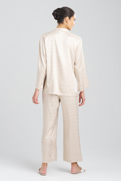 Buy Infinity Jacquard Mandarin PJ in Sand Taupe Online Sand Taupe