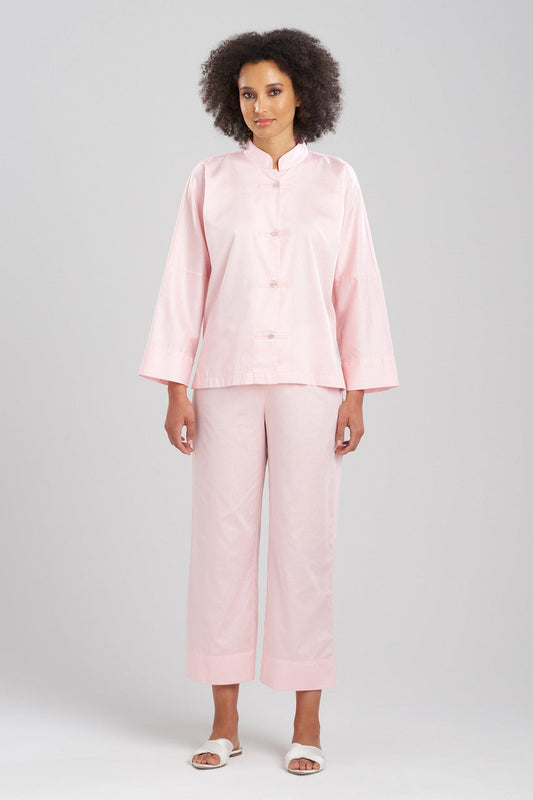 Buy Cotton Sateen Essentials Mandarin PJ in Blush Pink Online Blush Pink