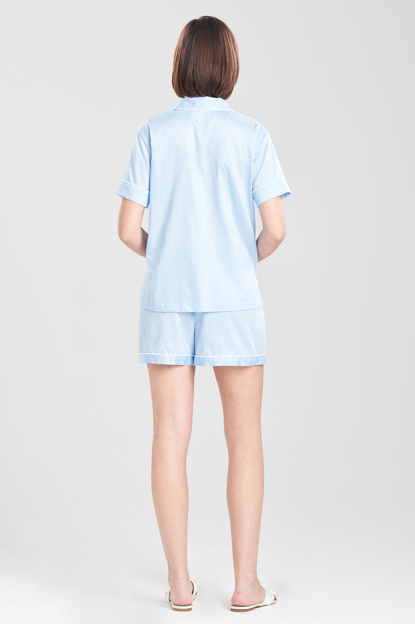 Buy Cotton Sateen Shorts PJ in Bluebell Online Bluebell