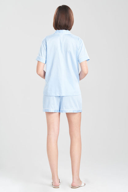 Buy Cotton Sateen Shorts PJ in Bluebell Online Bluebell