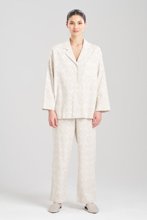 Buy Flannel Infinity Notch PJ in Sand Taupe Online Sand Taupe