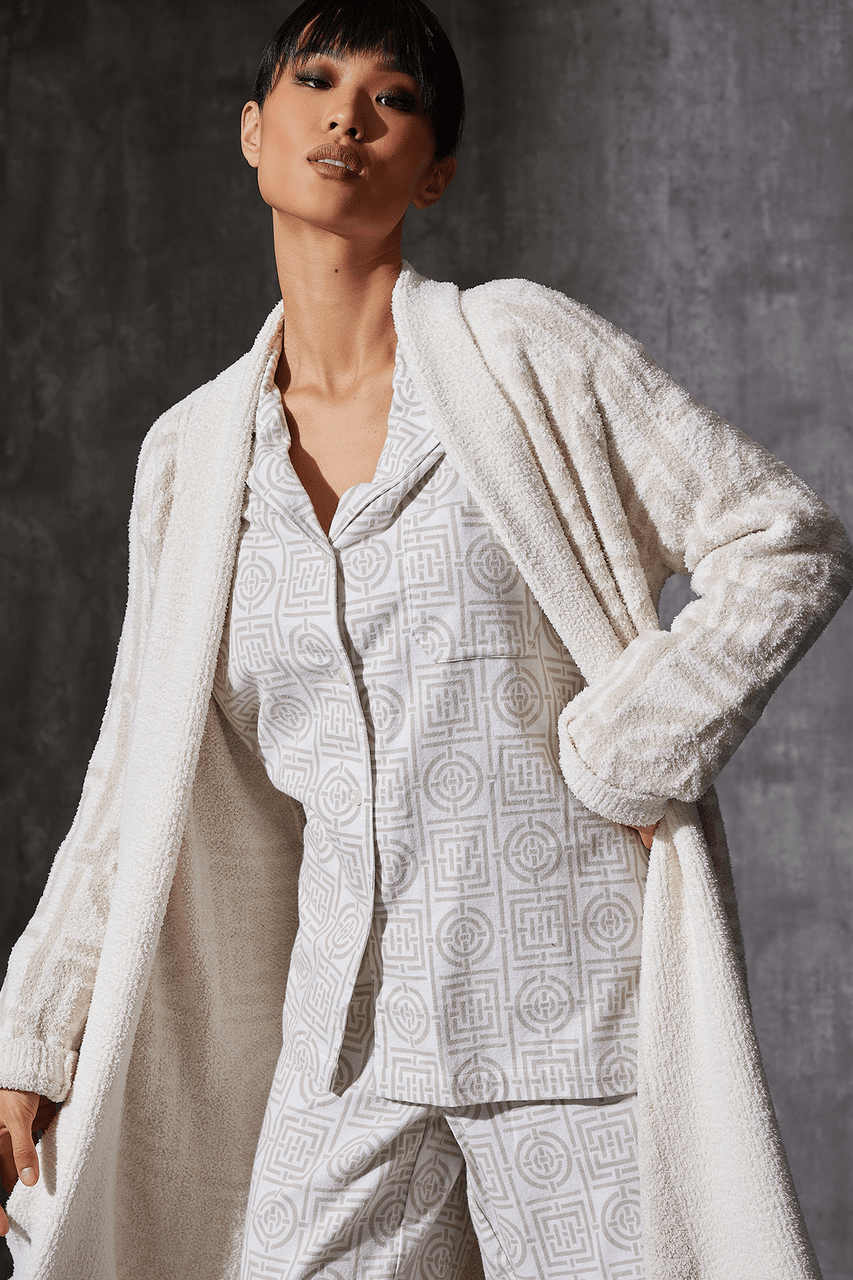 Buy Flannel Infinity Notch PJ in Sand Taupe Online Sand Taupe
