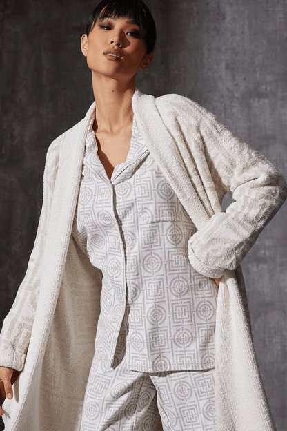 Buy Flannel Infinity Notch PJ in Sand Taupe Online Sand Taupe