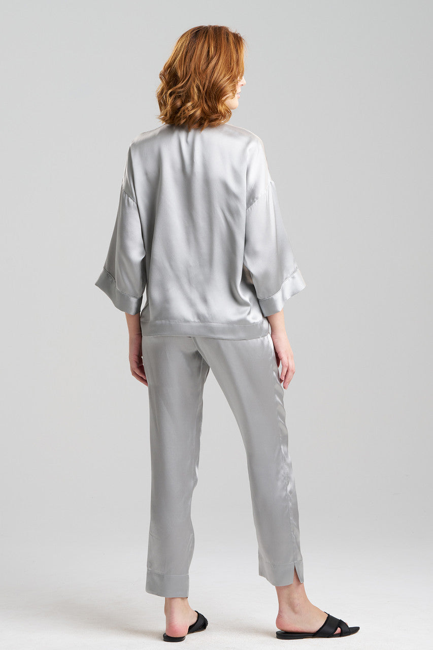 Buy Key Essentials Mandarin Silk PJ in Silver Online Silver
