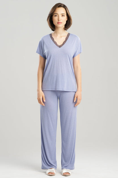 Dhalia Knit Jersey Lace Short Sleeve PJ Blue Haze