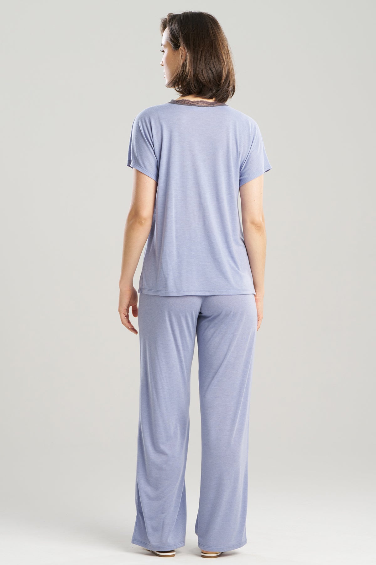 Dhalia Knit Jersey Lace Short Sleeve PJ Blue Haze