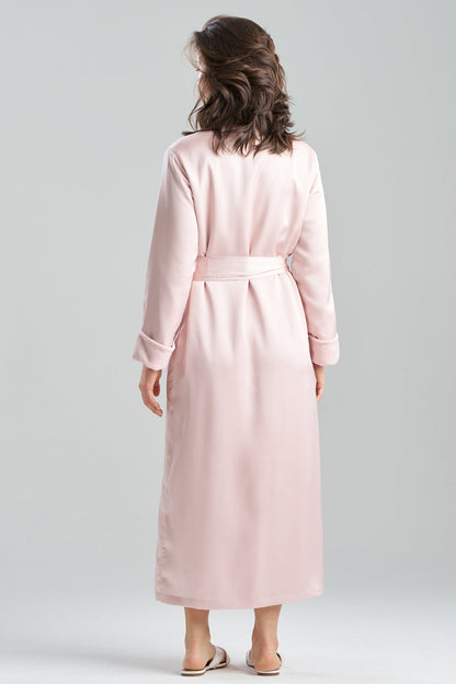 Satin Plush Robe Pink Rose