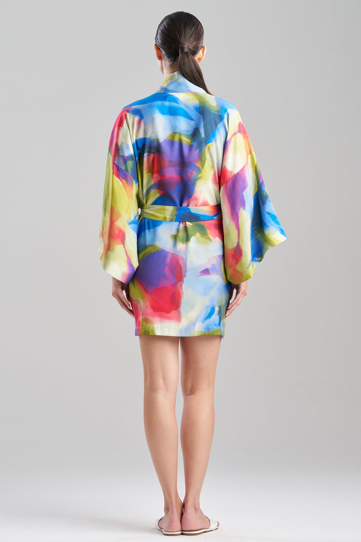Kumo Printed Stretch Satin Kimono Wrap Kumo Multi