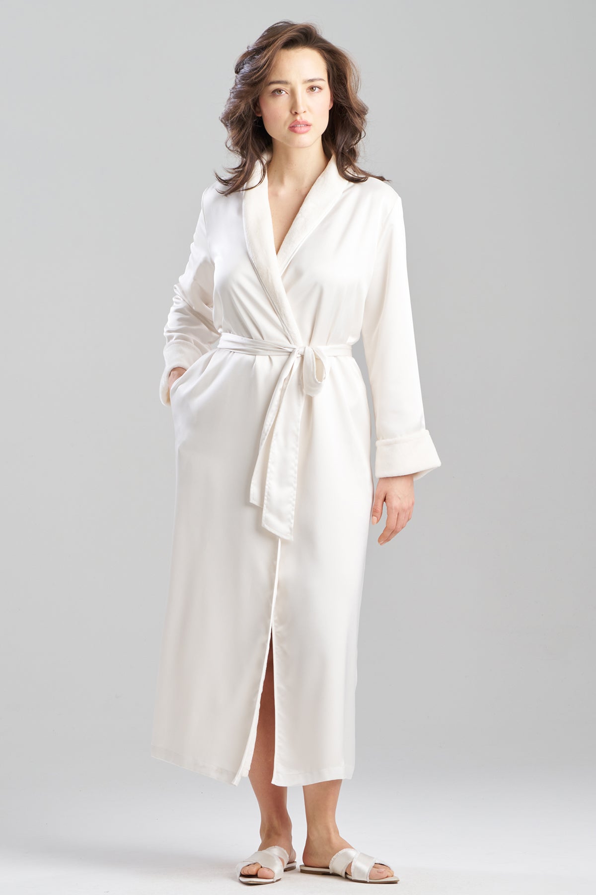 Satin Plush Robe Warm White