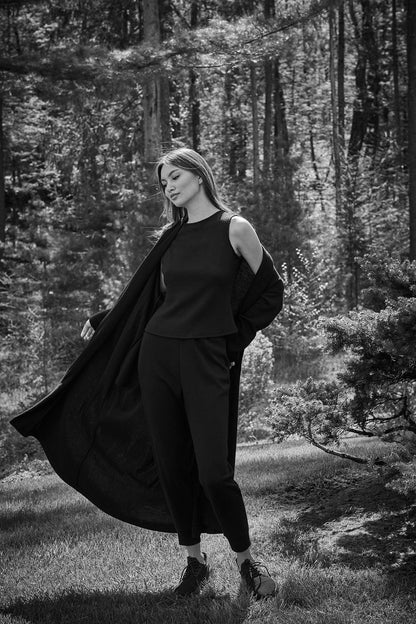 Himalaya Sweater Knit Robe Black