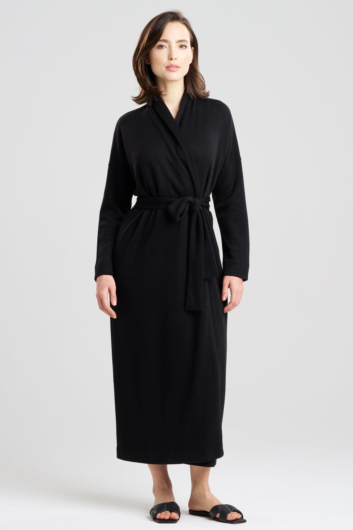 Himalaya Sweater Knit Robe Black