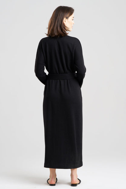Himalaya Sweater Knit Robe Black