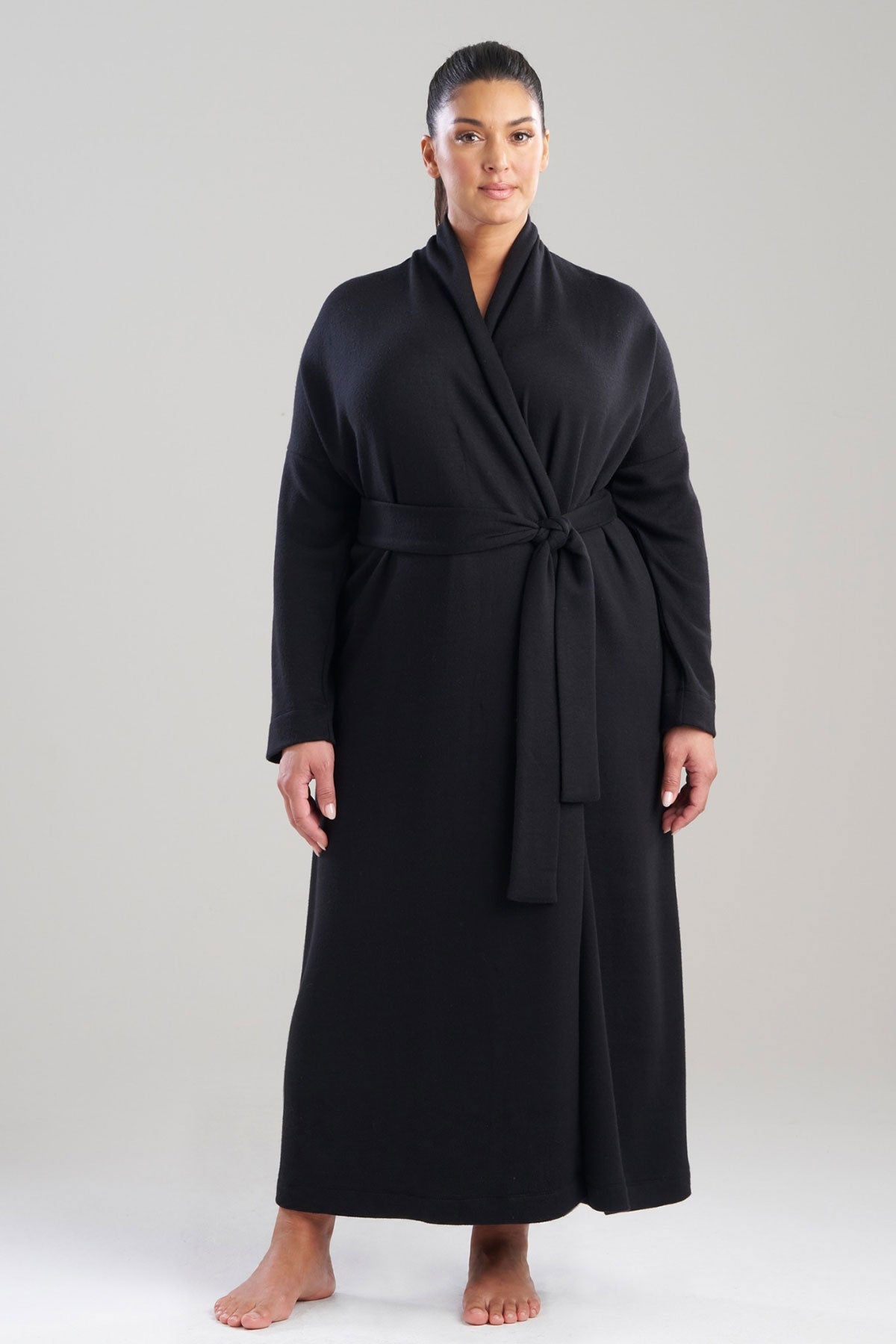 Himalaya Sweater Knit Robe Black
