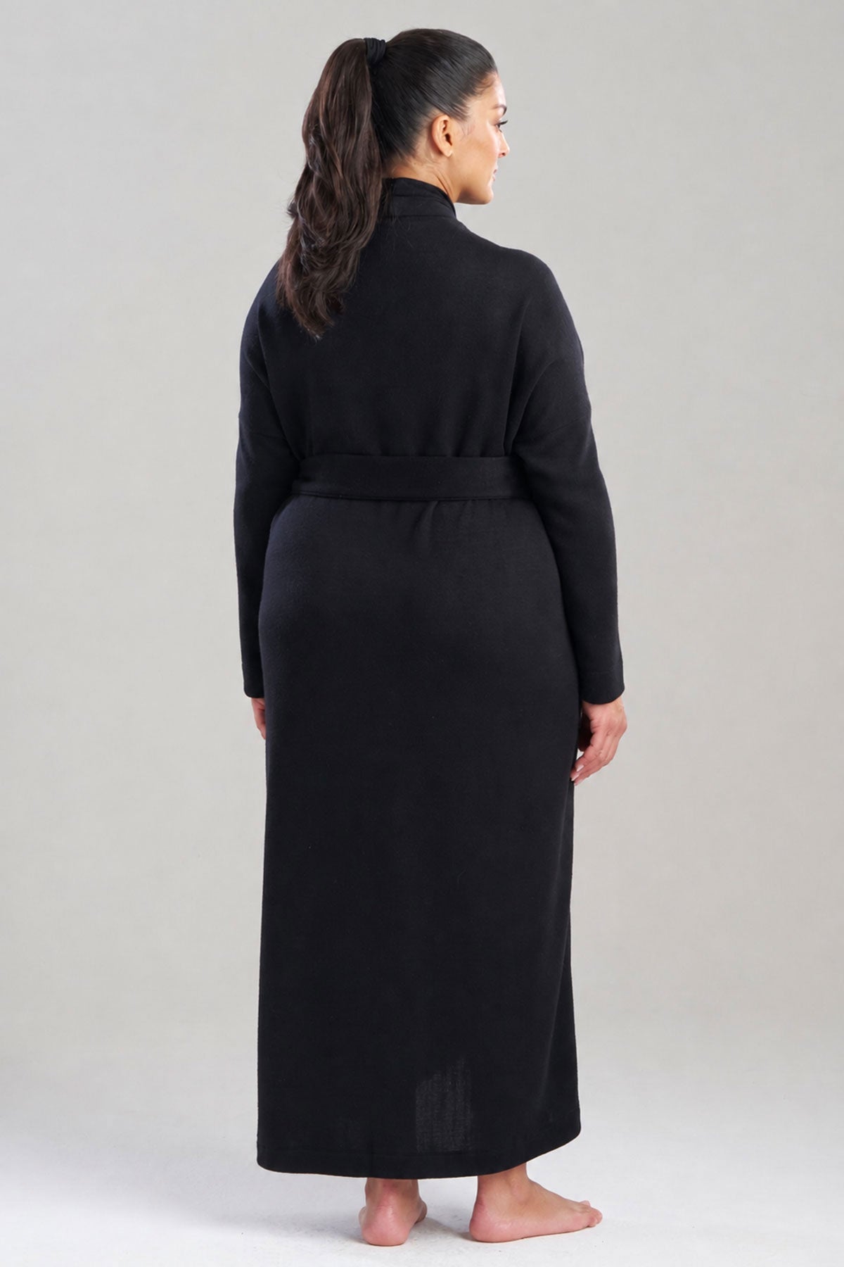 Himalaya Sweater Knit Robe Black