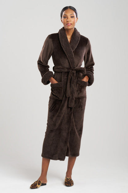 Buy Plush Sherpa Robe in Espresso Online Espresso