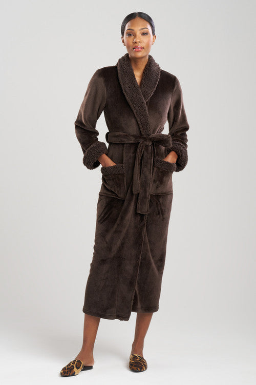 Buy Plush Sherpa Robe in Espresso Online Espresso