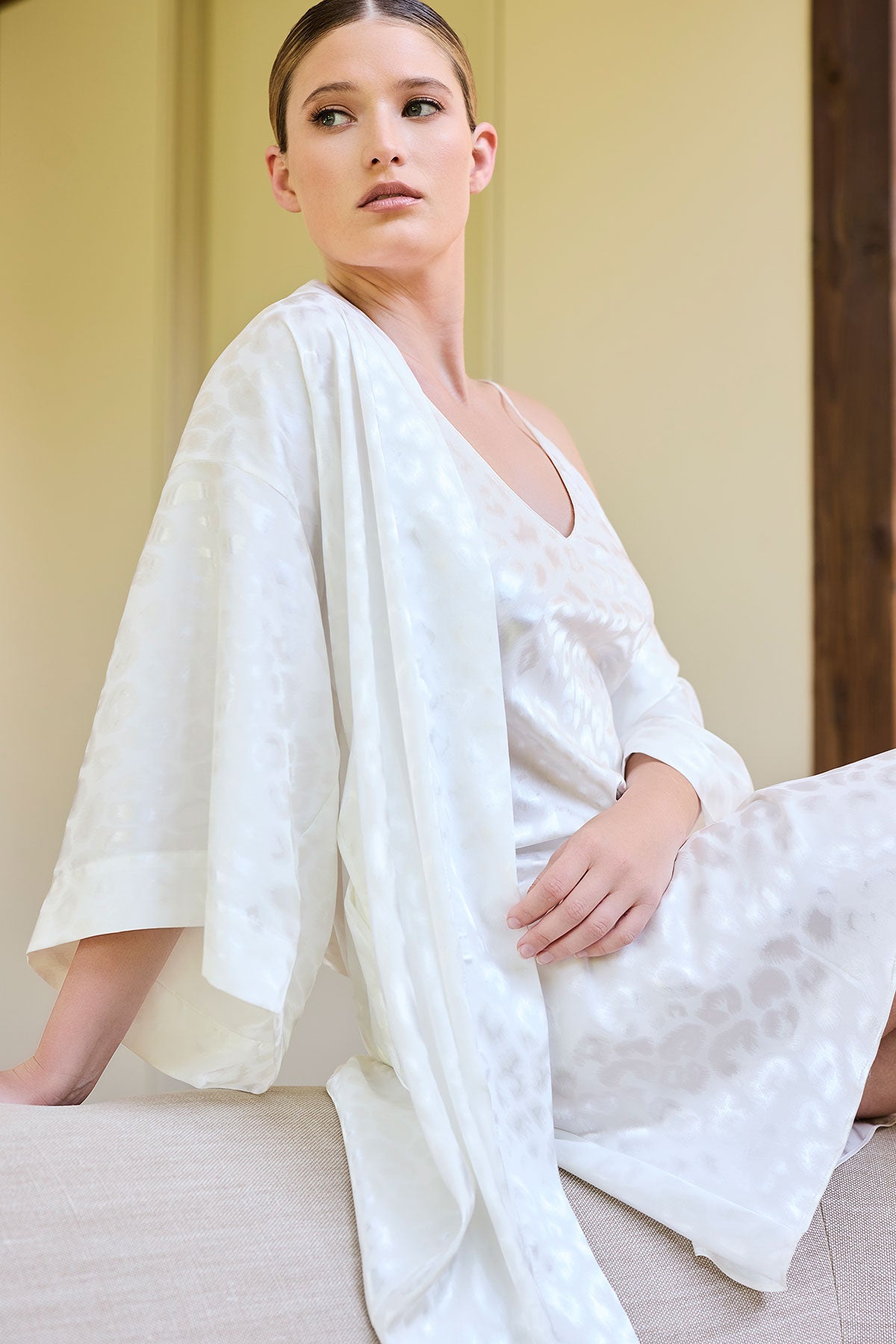 Buy Decadence Robe in Warm White Online Warm White