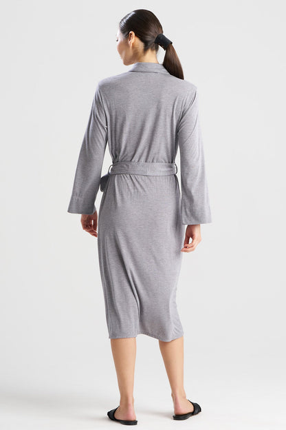 Shangri-La Embroidered TENCEL™ Robe Heather Grey