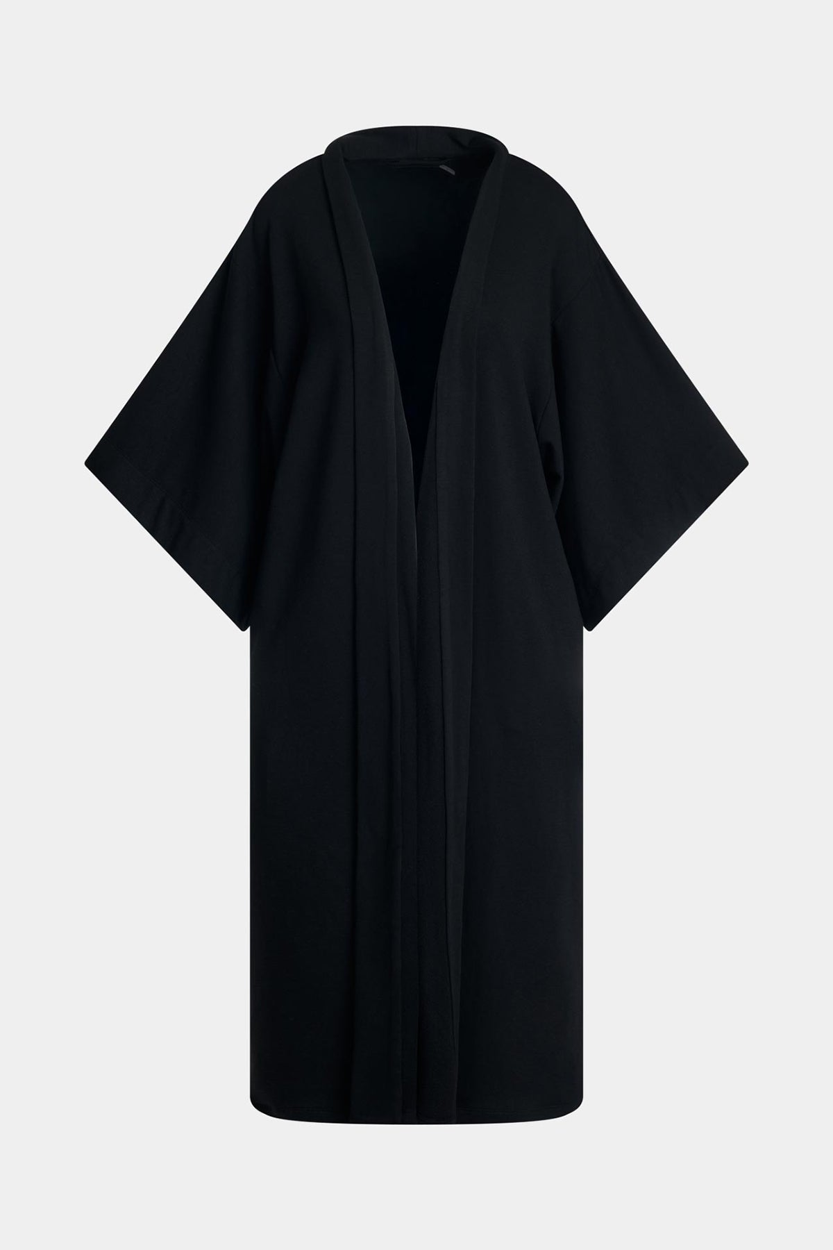 Cocoon Brushed French Terry Dragon Embroidered Robe Black