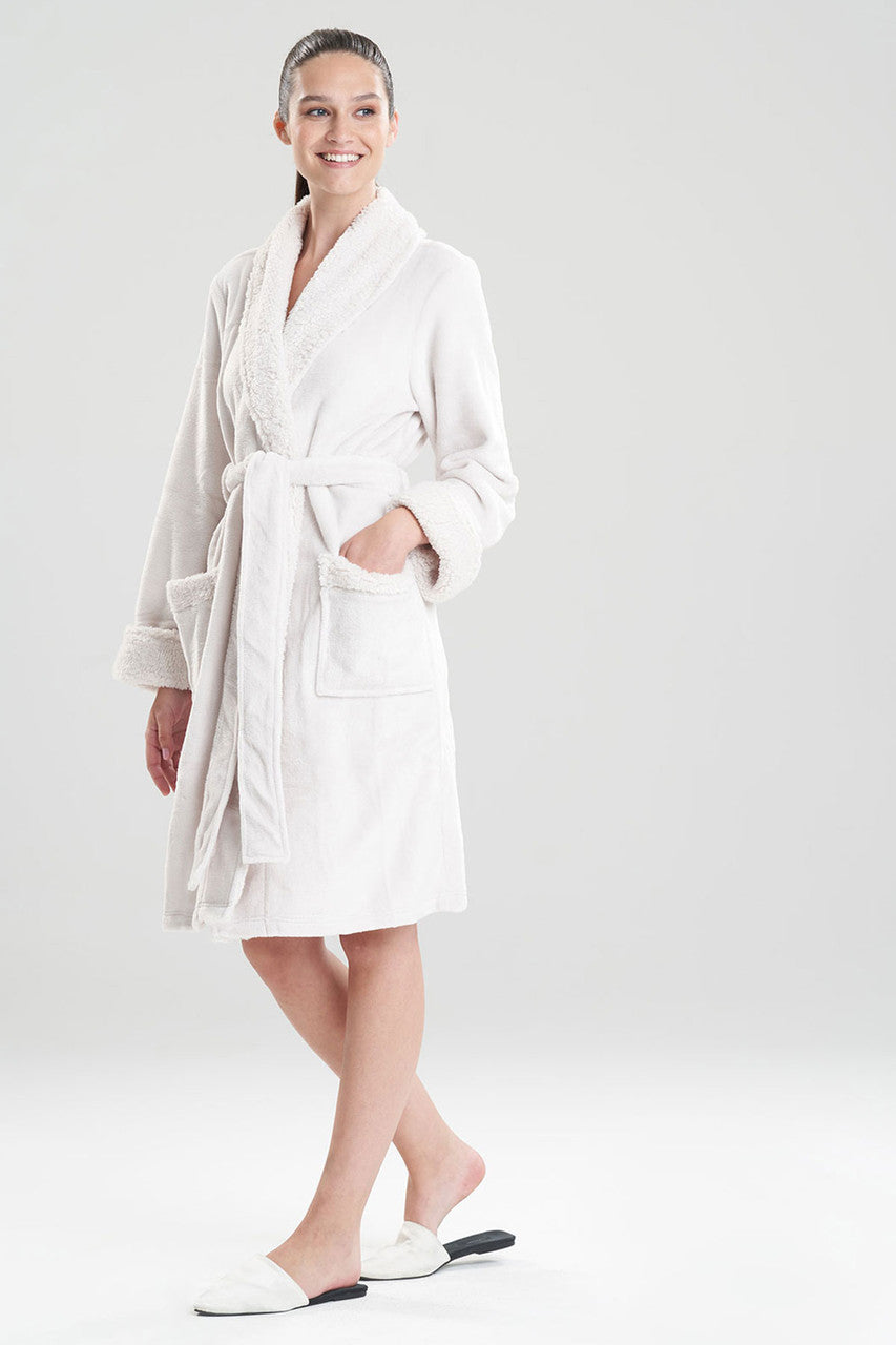 Buy Plush Sherpa Cozy Robe in Bone Online Bone
