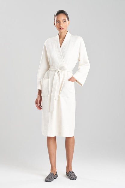 Buy Quilted Infinity Jacquard Robe in Cream Online Cream